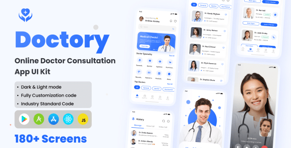 Doctory  Online Doctor Consultation App React Native CLI Ui Kit