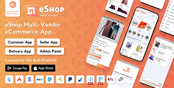 eShop  Multi Vendor eCommerce App &amp; eCommerce Vendor Marketplace Flutter App