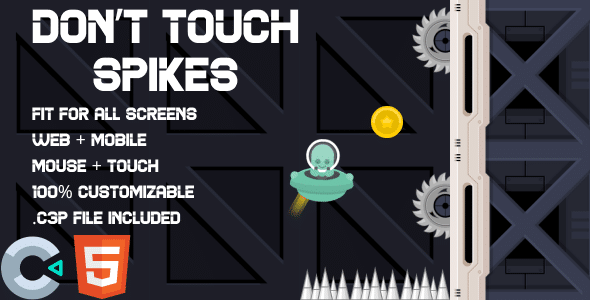 Dont touch spikes. HTML5 Game (Construct 3). Web and Mobile ready