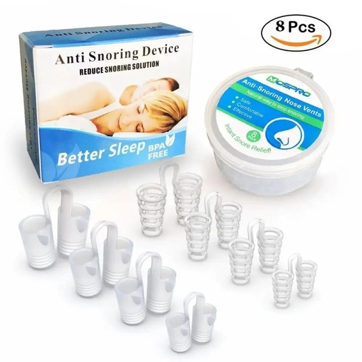 [200004426] Xparata™ Mini Silicone Stop Snoring Device Breathing Protection Tool Hollowed Out Enlarged Nostril Anti Snoring Nasal Congestion (8PCs)