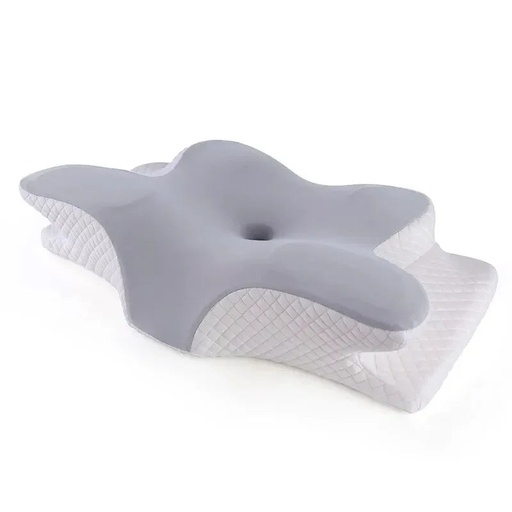 [200004458] Xparata™ New Memory Foam Pillows Butterfly Shape Relaxing Cervical Slow Rebound Neck Pillow Pain Relief Sleeping Orthopedic Pillow Beding (Light Grey)