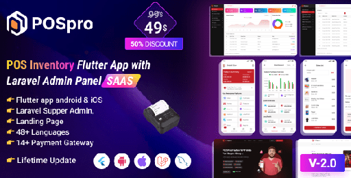 POSpro  POS Inventory Flutter App with Laravel Admin Panel SAAS