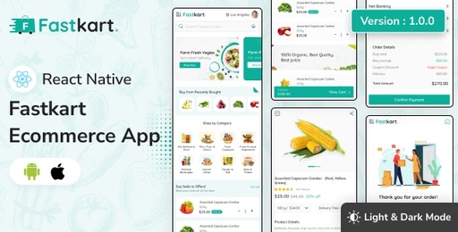 Fastkart  eCommerce React Native Mobile App Addon