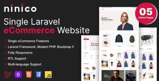 Ninico  Minimal Laravel eCommerce Shop