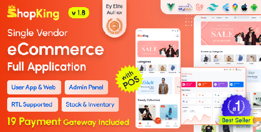 ShopKing  eCommerce App with Laravel Website &amp; Admin Panel with POS | Inventory Management