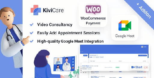 KiviCare  Google Meet Telemed And WooCommerce Payment Gateway (Add-on)