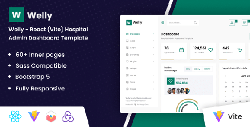 Welly  React (Vite) Hospital Admin Dashboard Bootstrap Template