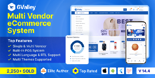 6valley Multi-Vendor E-commerce  Complete eCommerce Mobile App, Web, Seller and Admin Panel