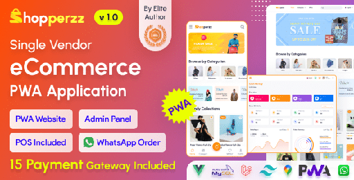 Shopperzz  PWA eCommerce CMS with POS &amp; WhatsApp Ordering | Inventory Management