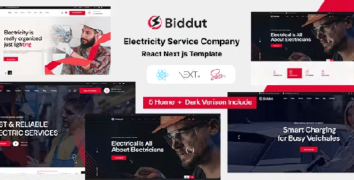 Biddut  Electricity Services React Next js Template