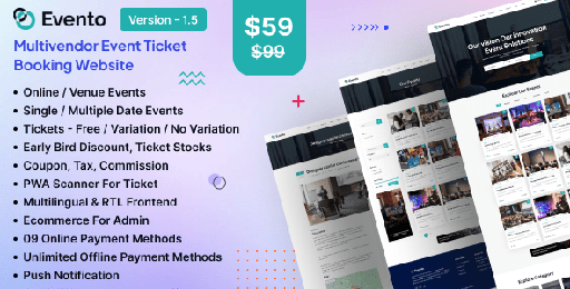 Evento  Multivendor Event Ticket Booking Website