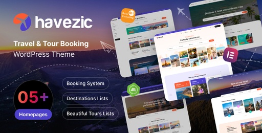 Havezic  Travel &amp; Tour Booking WordPress Theme