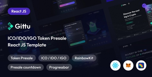 Gittu  ICO, IDO Token Presale React JS Template