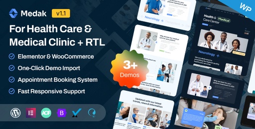 Medak  Doctor Medical &amp; Healthcare Clinic Elementor WordPress Theme