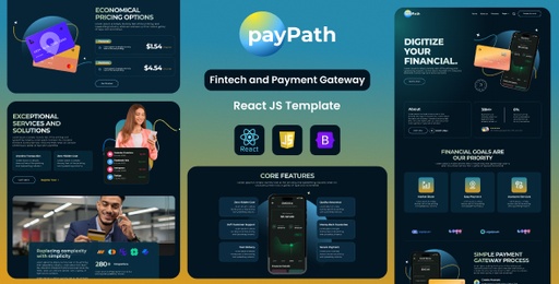 PayPath  Fintech &amp; Online Payment Gateway React JS Template