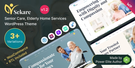 Sekare  Senior Care &amp; Elderly Home Services Elementor WordPress Theme