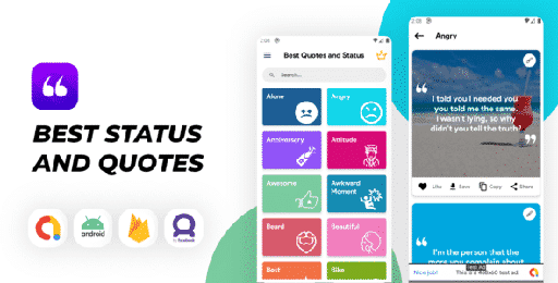 Best Status and Quotes app with Quotes maker , Facebook and Admob ads