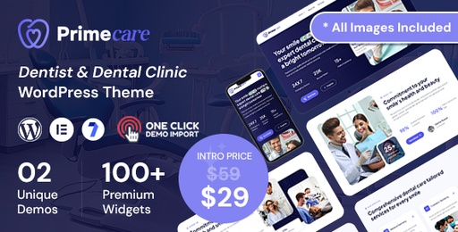 Primecare  Dentist &amp; Dental Clinic WordPress Theme