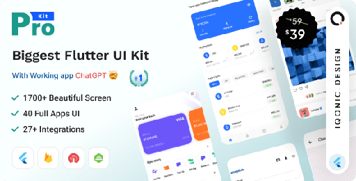 ProKit Flutter  Best Selling Flutter UI Kit with Chat GPT App
