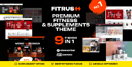 Fitrush  Fitness and Health Supplements WordPress Theme