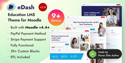 eDash  Education LMS Theme for Moodle 4+
