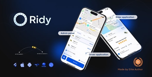 Ridy Taxi Applcation  Complete Taxi Solution with Admin Panel