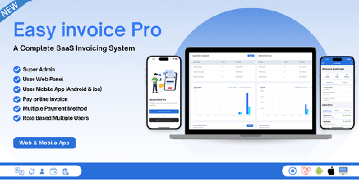 Easy Invoice Pro  SaaS invoicing system (ionic 6 &amp; Laravel) Web and Mobile App (Android &amp; ios)