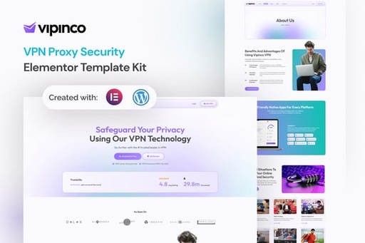 Vipinco  VPN Proxy Security Elementor Pro Template Kit