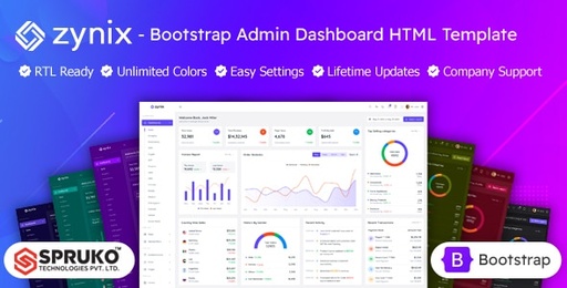 Zynix  Bootstrap Admin &amp; Dashboard HTML Template