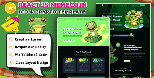 Meme coin  React JS Memecoin ICO and Crypto Template
