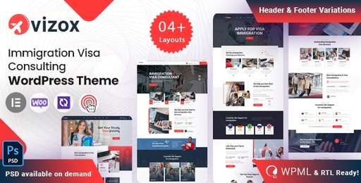 Vizox  Immigration Visa Consulting WordPress Theme