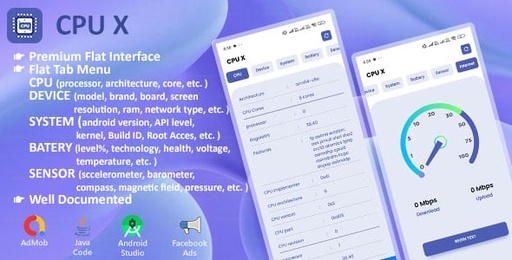 CPU X  Info provider for CPU, Device, System, Live Battery, Sensor with Internet Speed meter