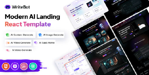 Writebot  AI Content Generator Saas React Template