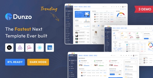 Dunzo  React Nextjs Admin &amp; Dashboard Template
