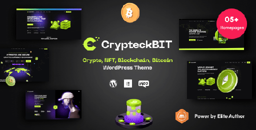 Crypteck  ICO Landing Page &amp; Crypto WordPress Theme