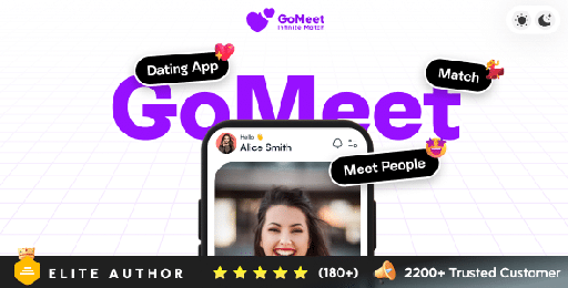 GoMeet  Complete Social Dating Mobile App | Online Dating | Match, Chat &amp; Video Dating | Dating App