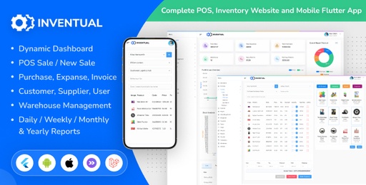 Inventual  Complete POS, Inventory Website and Mobile Flutter App