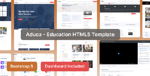 Aduca  Education HTML Template with Dashboard And RTL Ready