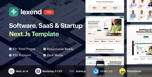 Lexend  Software, SaaS &amp; Startup NextJs Template