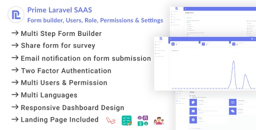 Prime Laravel Saas  Form builder, Users, Role, Permissions &amp; Settings