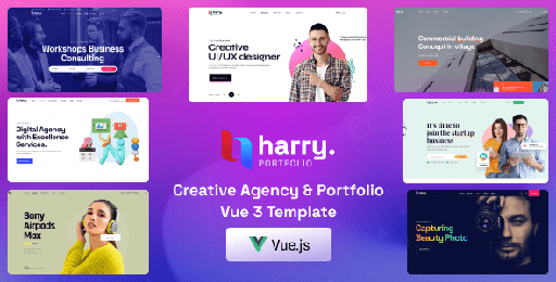 Harry  Creative Agency &amp; Portfolio Vue 3 Template