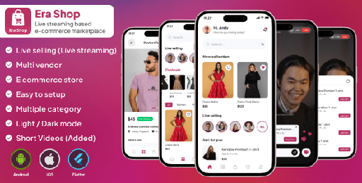 Era Shop : Live Streaming, Short Video based E-commerce Store Multi Vender