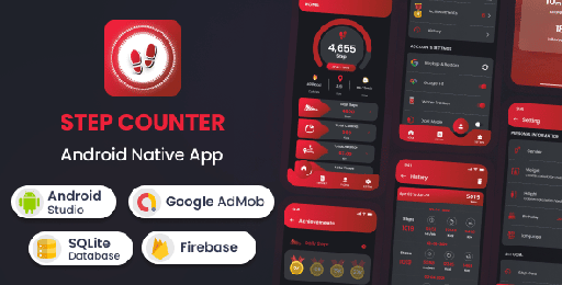 Step Counter  Android Native App (20 Languages)