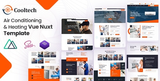 Cooltech  Air Conditioning &amp; Heating Vue Nuxt Template
