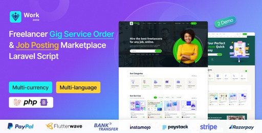 Workzone  Freelancer Marketplace for Gig Service Order &amp; Job Posting Laravel Script