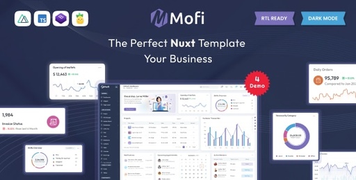 Mofi  Vue Nuxt Admin &amp; Dashboard Template