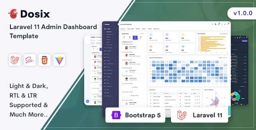 Dosix  Laravel 11 Admin &amp; Dashboard Template