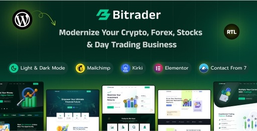 Bitrader  Crypto, Stock and Forex Trading Business WordPress Theme