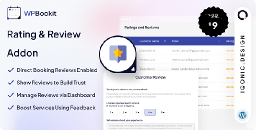 WPBookit  Rating and Review (Addon)