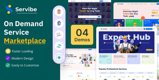 Servibe  On Demand Service Marketplace Tailwind CSS HTML Template